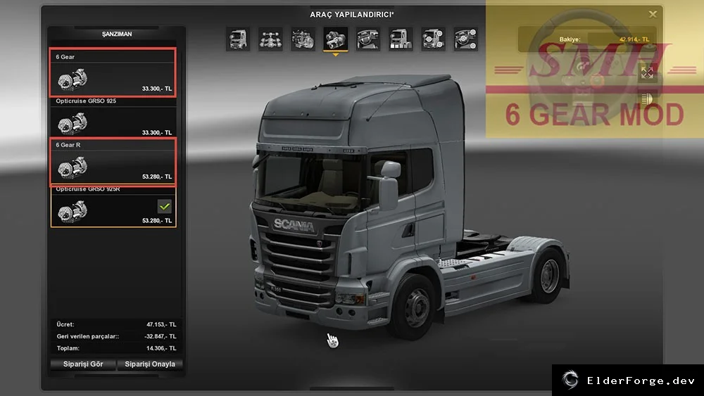 Обложка мода: 6‑ступенчатая АКПП для всех грузовиков в Euro Truck Simulator 2