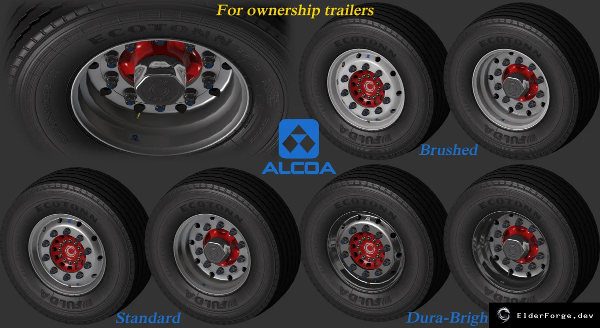 Обложка мода: Abasstreppas Wheel Pack for Ownership Trailers – 18 Discs, 5 Tires, 12 Caps for ETS2