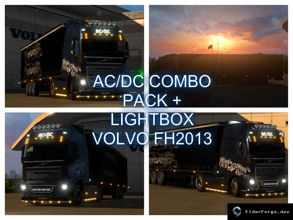 Обложка мода: AC/DC Combo Pack + Lightbox для Volvo FH2013 – ETS2
