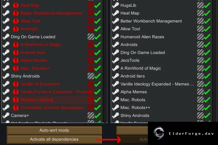 Activate Mod Dependencies – автоматическое включение зависимостей в RimWorld