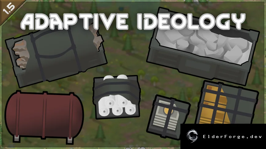 Обложка мода: Adaptive Ideology Storage — улучшенные хранилища для Ideology в RimWorld