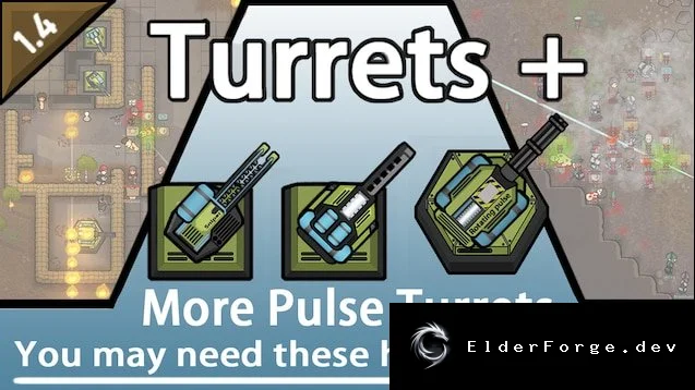 ADE Pulse Turrets – высокотехнологичные защитные турели для RimWorld