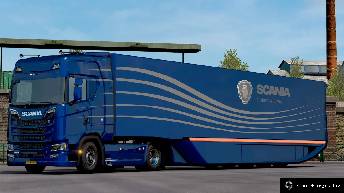 Обложка мода: AeroDynamic Trailer – новые варианты и аксессуары для Euro Truck Simulator 2 (v1.51)