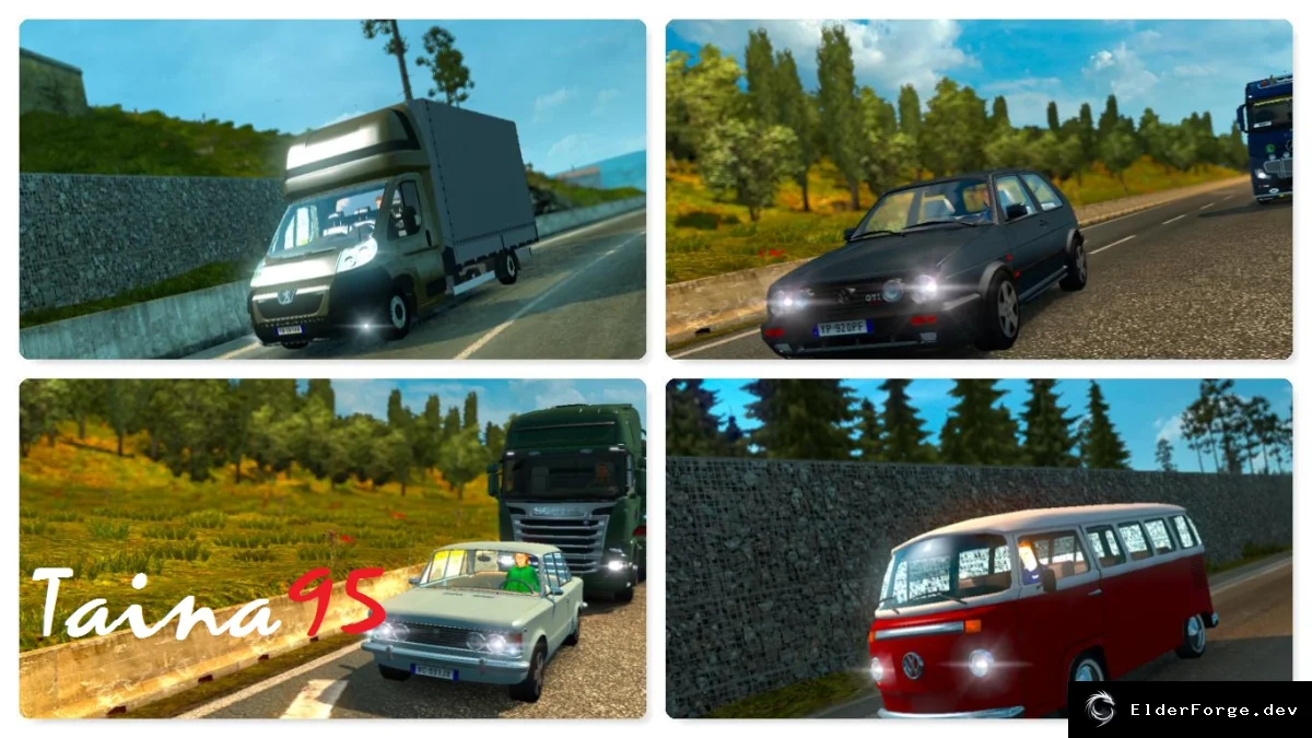 Обложка мода: AI Traffic Pack для Euro Truck Simulator 2 – новые автомобили и совместимость