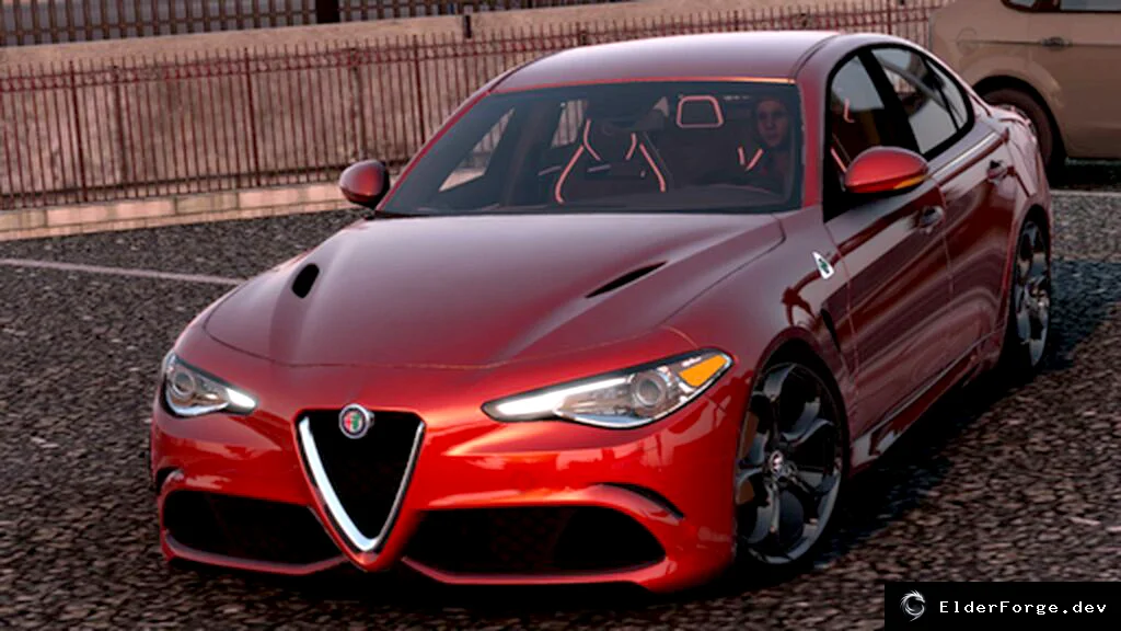 Обложка мода: Alfa Romeo Giulia в Euro Truck Simulator 2 – полная комплектация для патча 1.58