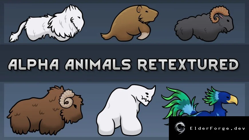 Alpha Animals Retextured – новые текстуры для альфа‑животных в RimWorld