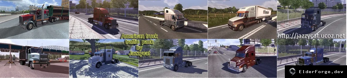 Обложка мода: Американские грузовики в трафике для Euro Truck Simulator 2
