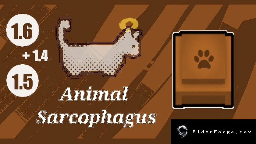 Animal Sarcophagus – компактный саркофаг для мелких животных в RimWorld