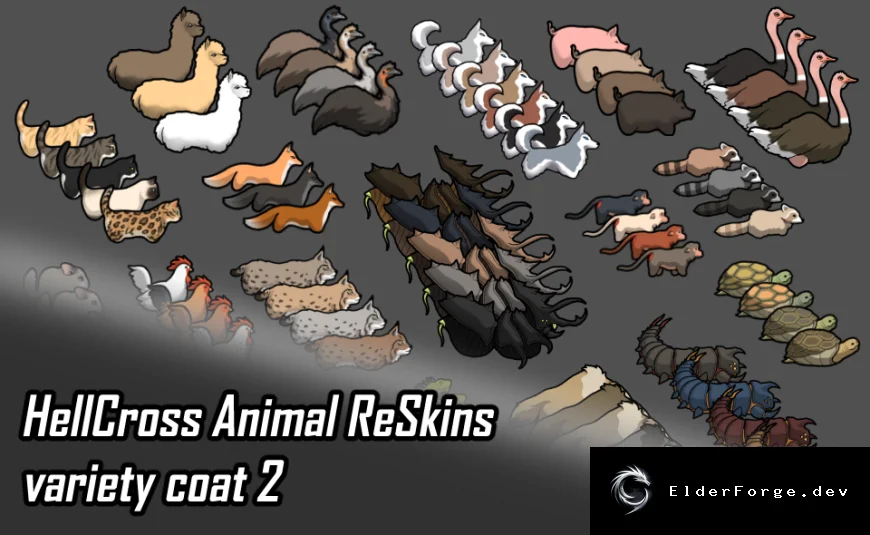 Animals Reskin 2 – графический пакет для животных и насекомых в RimWorld