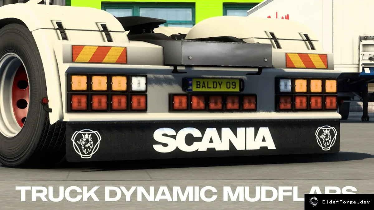 Обложка мода: Анимированные брызговики для Scania в Euro Truck Simulator 2
