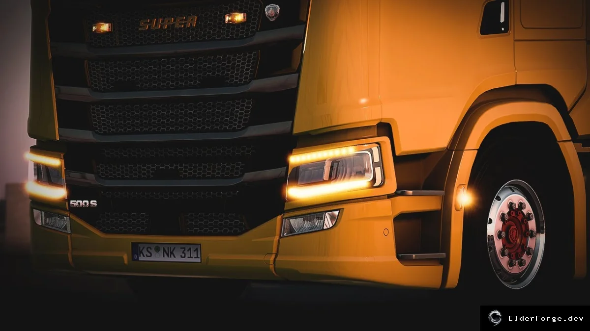 Обложка мода: Анимированные поворотники и цветные ходовые огни для Scania NG 2016 (ETS2 1.42.x)