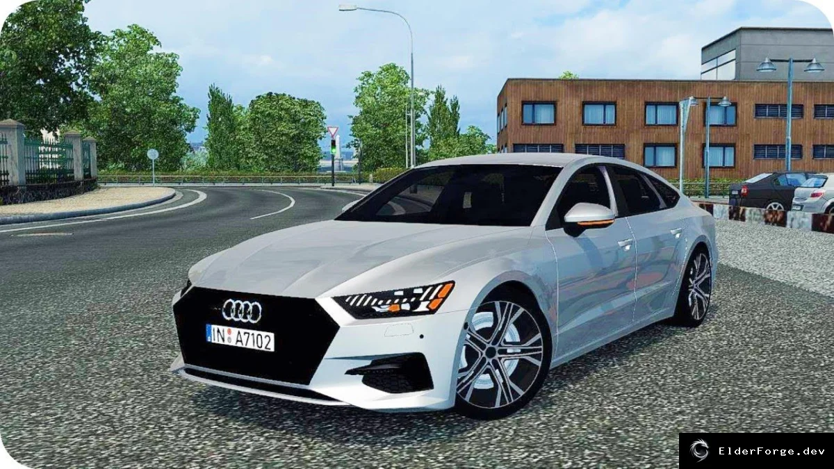 Обложка мода: Audi A7 Sportback 2018 для Euro Truck Simulator 2 – премиум‑лифтбек с полным интерьером