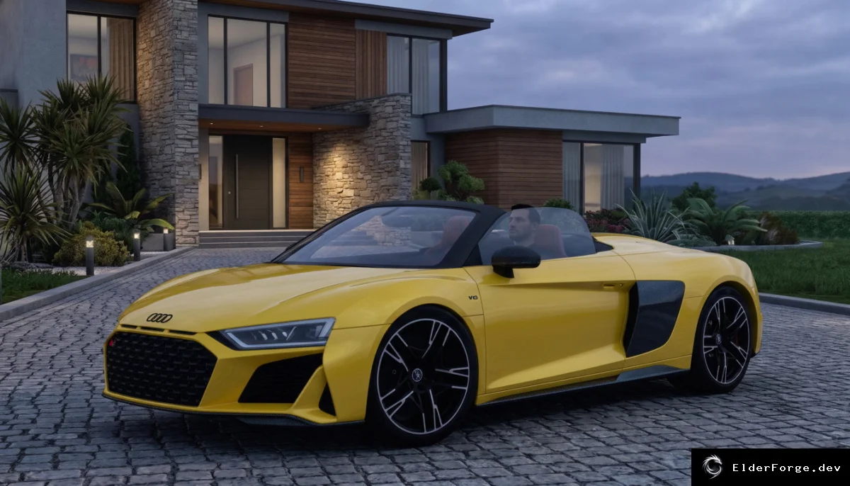 Обложка мода: Audi R8 V10 Spyder 2021 для Euro Truck Simulator 2 – полная модификация