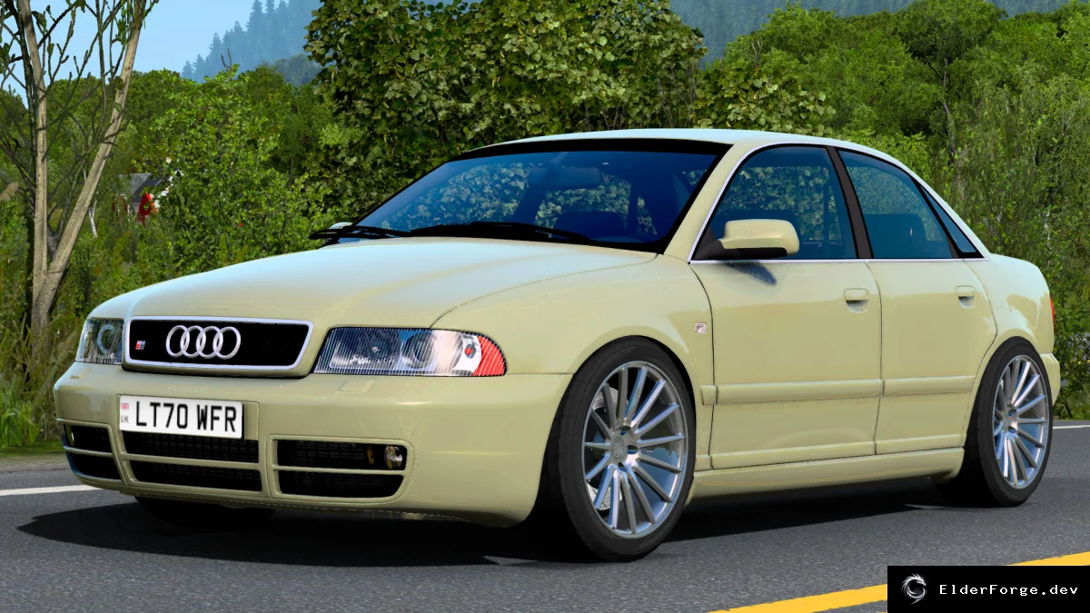 Обложка мода: Audi S4 B5 для Euro Truck Simulator 2 – новые кузова, колёса и звук