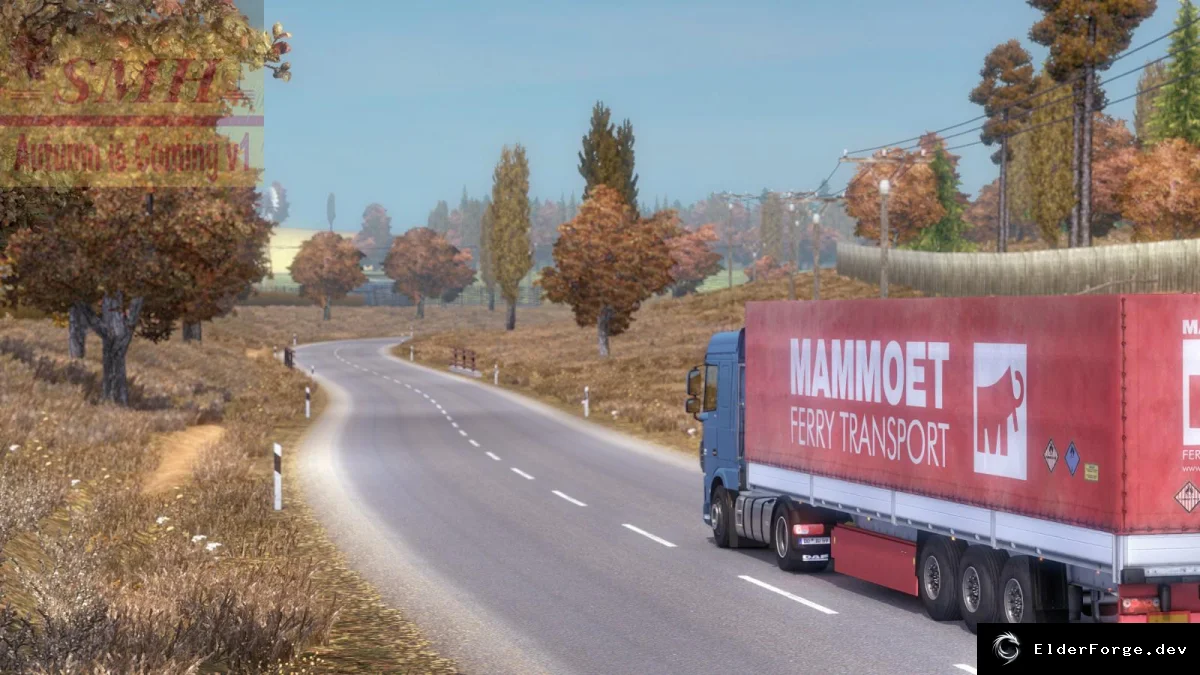 Обложка мода: Autumn is Coming – новые осенние эффекты, модели и траффик‑фикс для Euro Truck Simulator 2