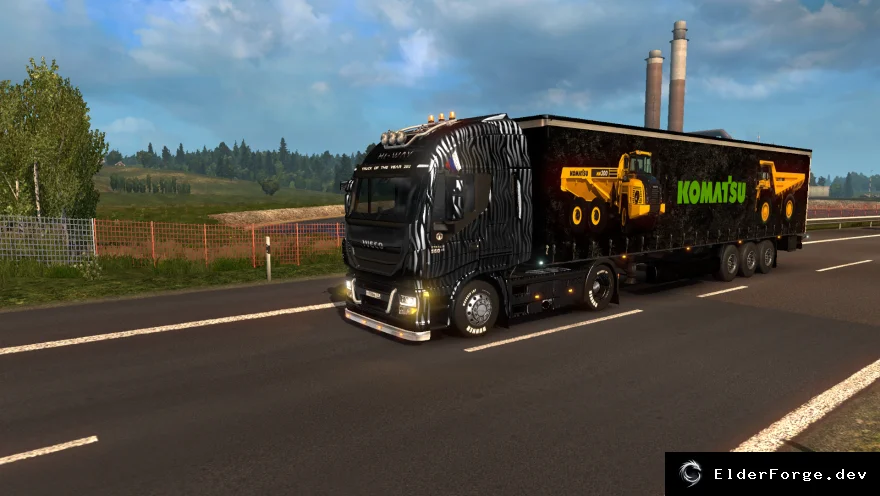 Обложка мода: Автономный прицеп Komatsu Parts для Euro Truck Simulator 2