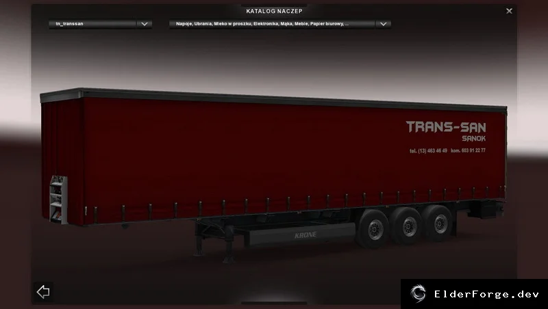 Обложка мода: Автономный прицеп Krone TRANS‑SAN для Euro Truck Simulator 2