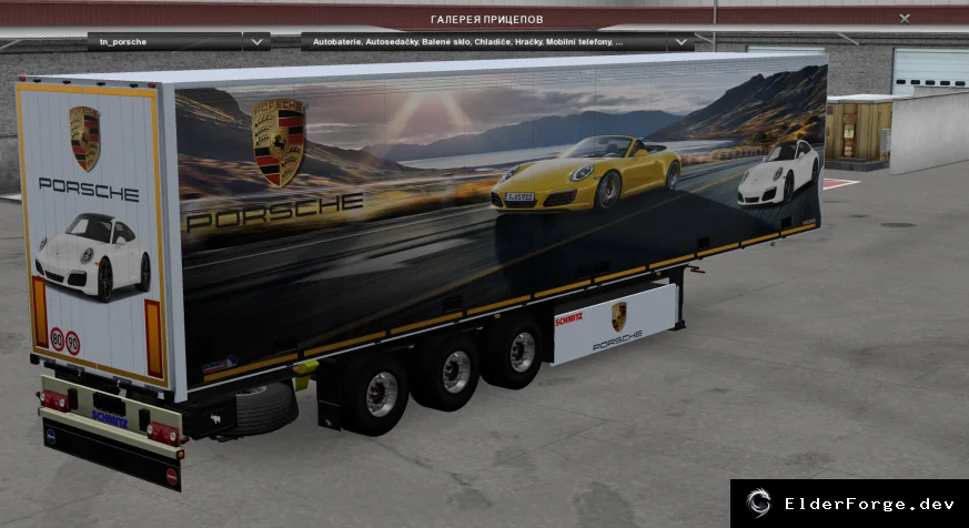 Обложка мода: Автономный прицеп Porsche для Euro Truck Simulator 2 – реалистичный дизайн