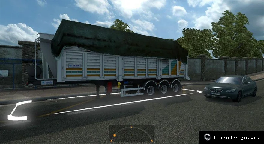 Обложка мода: Автономный прицеп Serin Damper для Euro Truck Simulator 2 – новые возможности