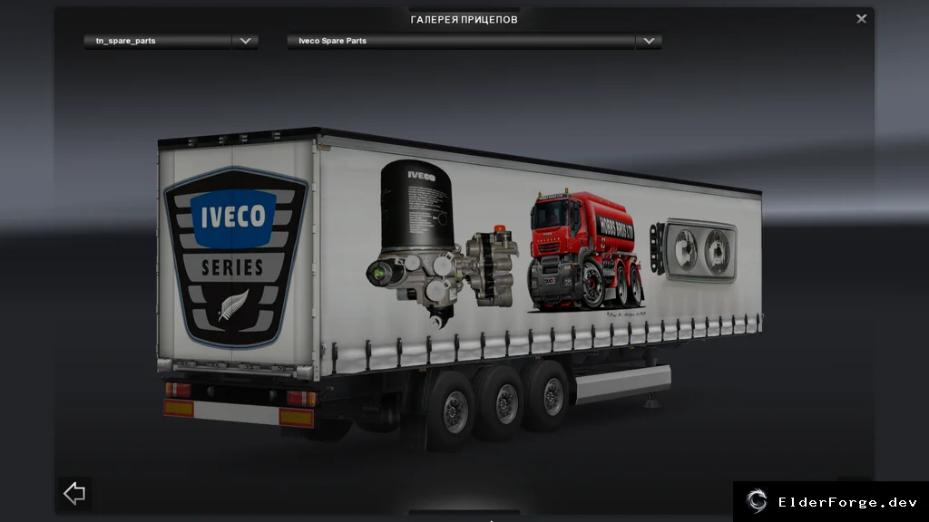 Обложка мода: Автономный прицеп «Запчасти для Iveco» – 23‑т тонный трейлер для Euro Truck Simulator 2
