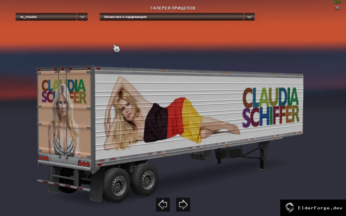 Обложка мода: Автономный рефрижератор Claudia Schiffer для Euro Truck Simulator 2 (ETS2)