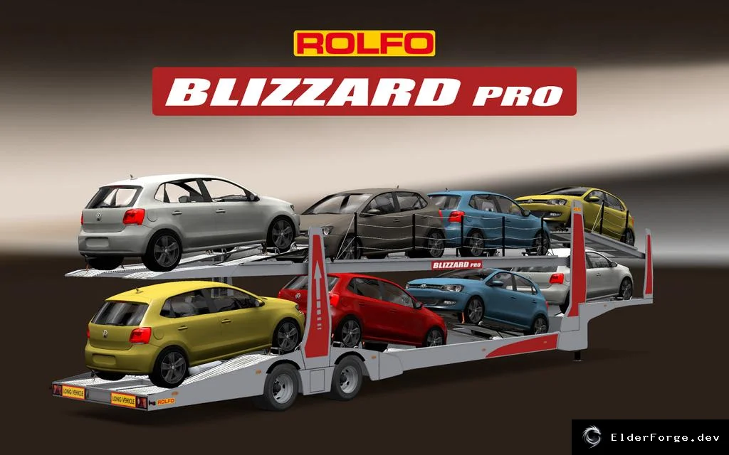 Обложка мода: Автовоз Rolfo Blizzard Pro для Euro Truck Simulator 2 – автономный прицеп с грузом