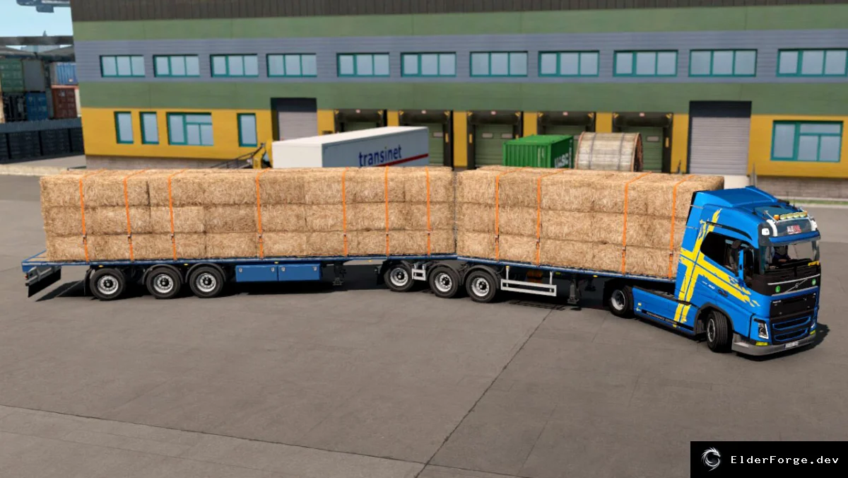 Обложка мода: B-Double платформа для Euro Truck Simulator 2 – новый тип шасси (1.43.x)