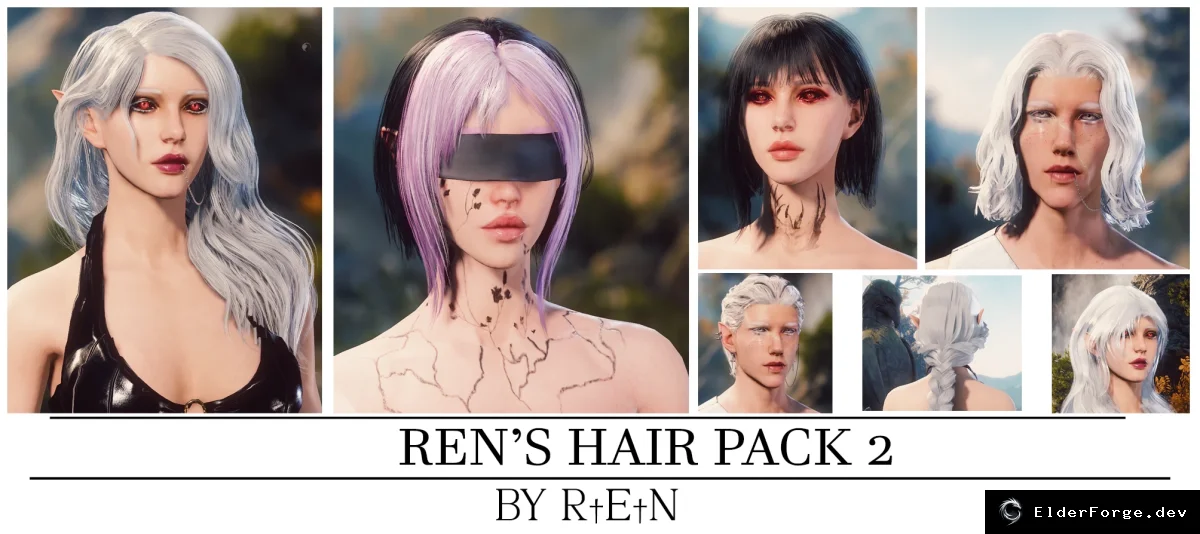 Обложка мода: Baldur's Gate 3: Ren's Hair Pack 2 – 13 новых причесок для персонажей