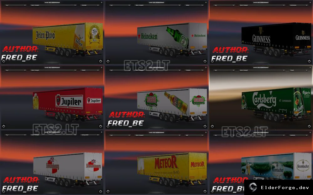 Обложка мода: Beers Transport – набор автономных прицепов для Euro Truck Simulator 2