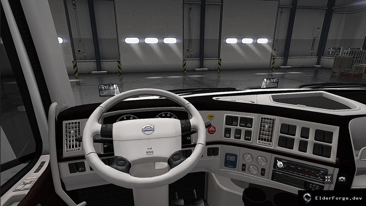 Обложка мода: Бело‑чёрный салон для Volvo VNL 670 – мод для Euro Truck Simulator 2