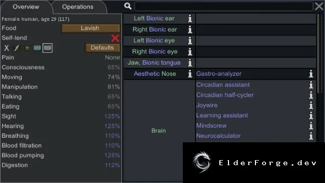 Better Health Tab – улучшенный интерфейс здоровья для RimWorld