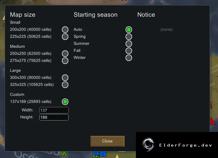 Better Map Sizes – гибкая настройка размеров карты в RimWorld