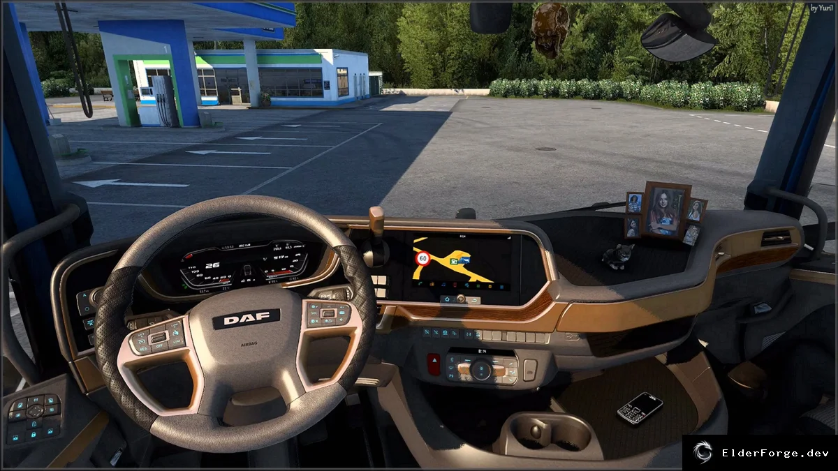 Обложка мода: Бежевый интерьер для DAF 2021 в Euro Truck Simulator 2 (v0.9, 1.42.x)