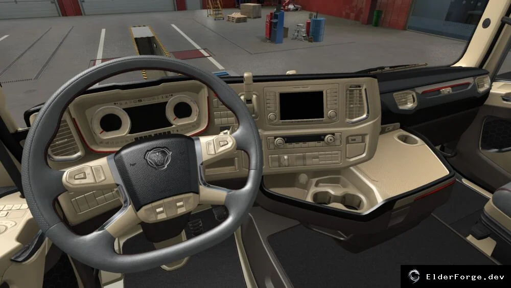 Обложка мода: Бежевый интерьер Scania 2016 для Euro Truck Simulator 2 – совместимо с 1.43.x