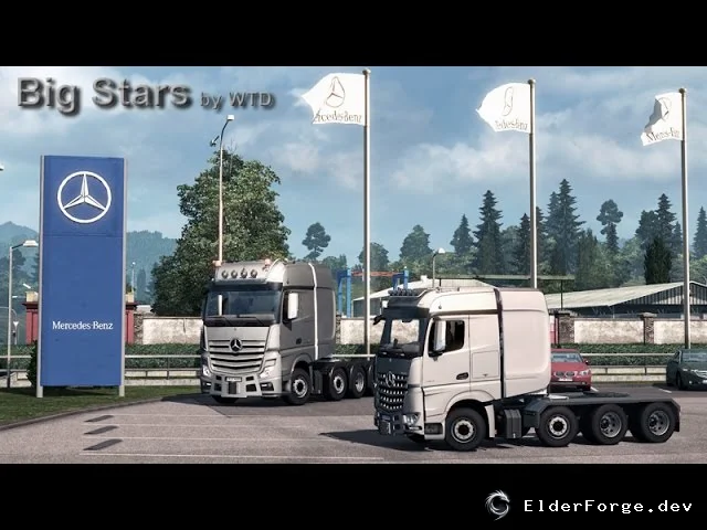 Обложка мода: Big Stars – Mercedes Actros &amp; Arocs SLT для Euro Truck Simulator 2 (v1.4.1)