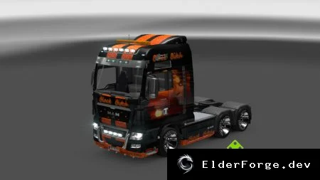 Обложка мода: Black Bitch Skin для MAN в Euro Truck Simulator 2 – стильный черный дизайн