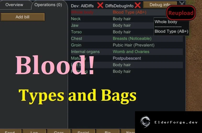 BloodTypes + BloodBag – новые группы крови и переливание в RimWorld