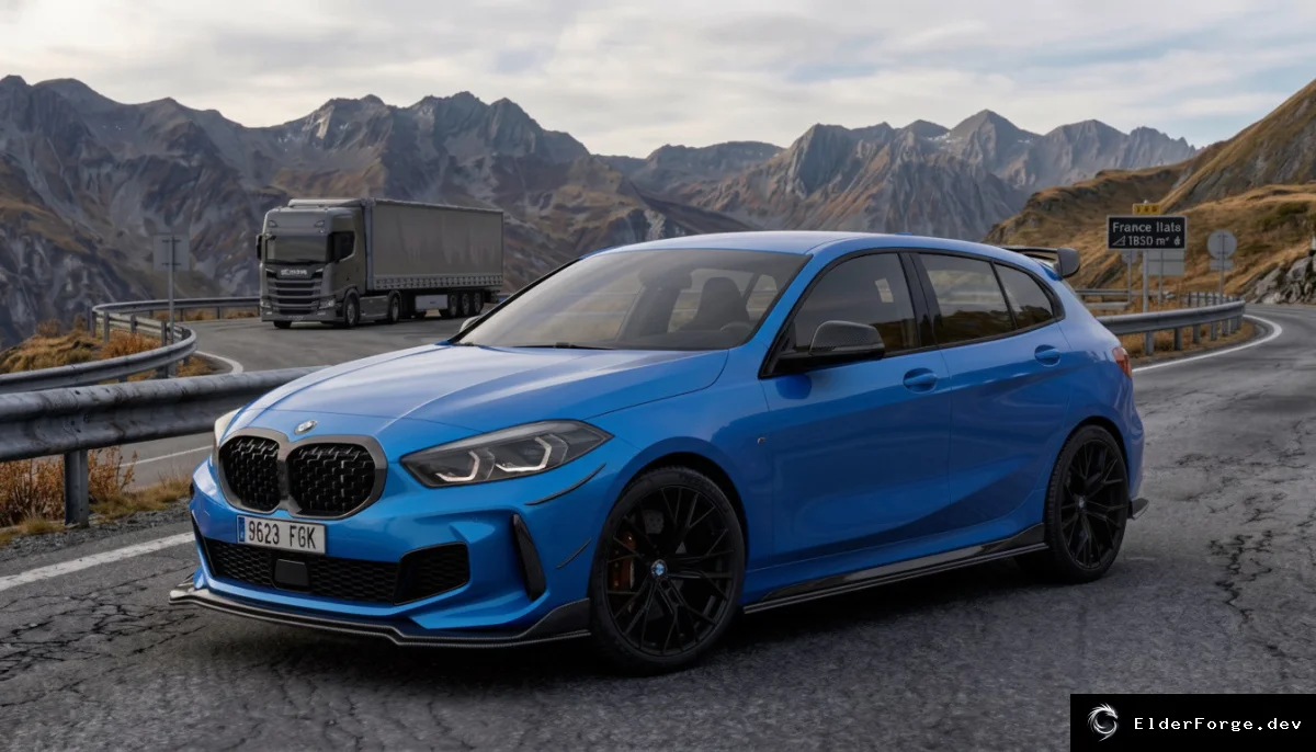 Обложка мода: BMW 135i M 2023 для Euro Truck Simulator 2 – уникальный автомобиль с полным набором настроек