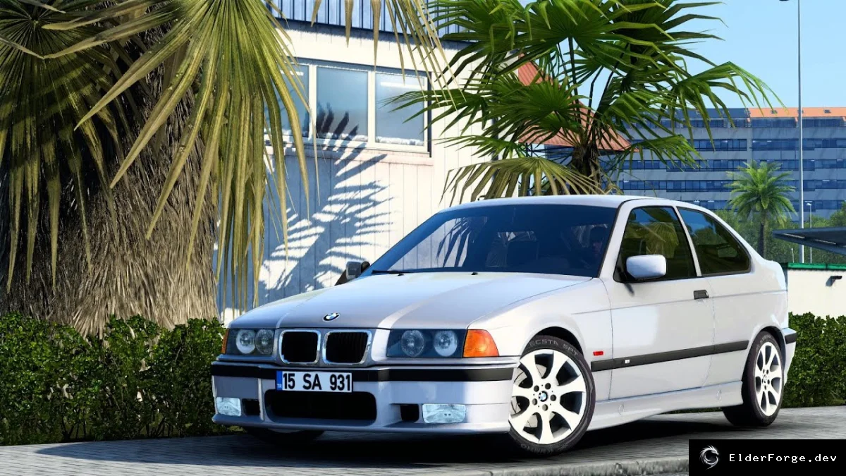 Обложка мода: BMW E36 Compact для Euro Truck Simulator 2 – полное переоснащение (патч 1.58)