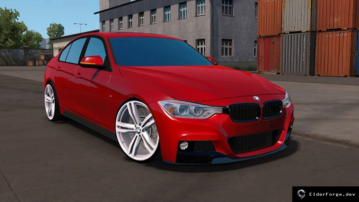 Обложка мода: BMW F30 M Package для Euro Truck Simulator 2 – интерьер, звуки и два набора колёс