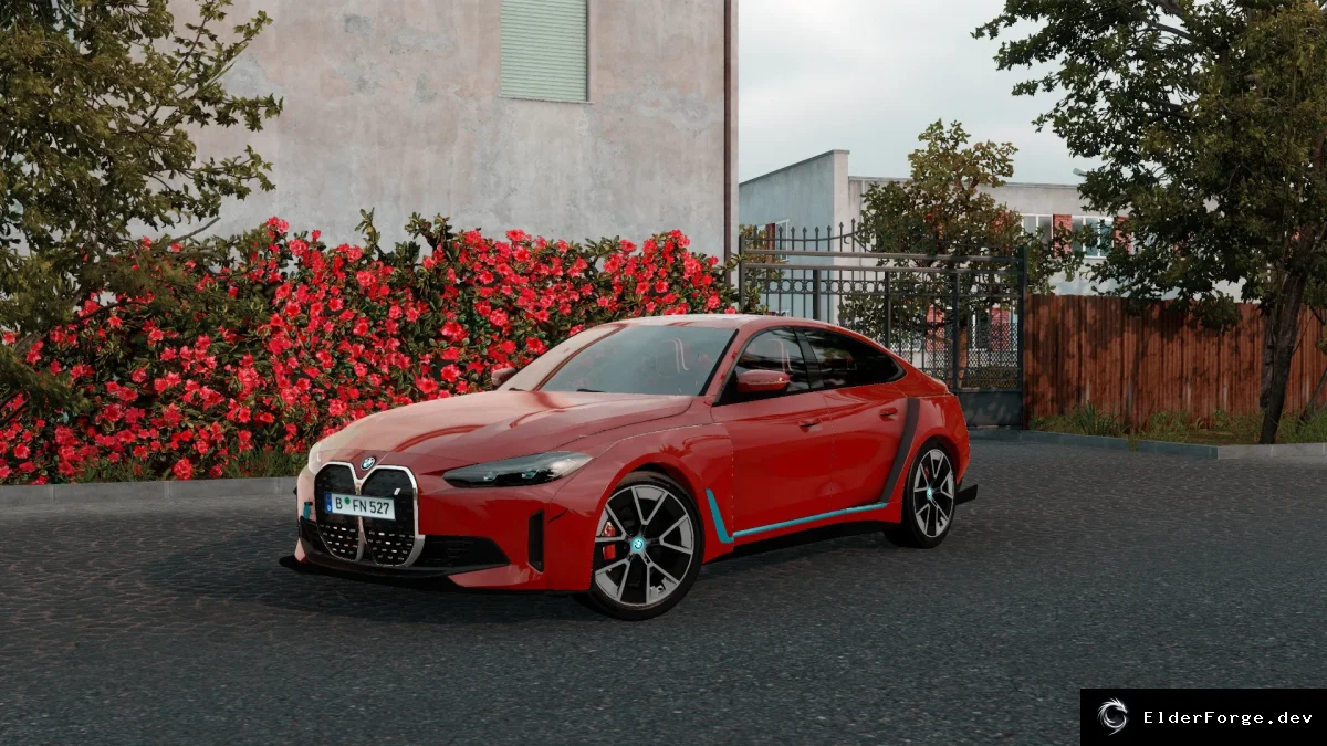 Обложка мода: BMW i4 2024 для Euro Truck Simulator 2 – новый электромобиль с кастомным интерьером