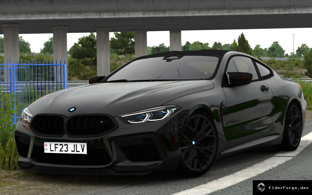 Обложка мода: BMW M8 F92 для Euro Truck Simulator 2 – реалистичный спорткар v1.9