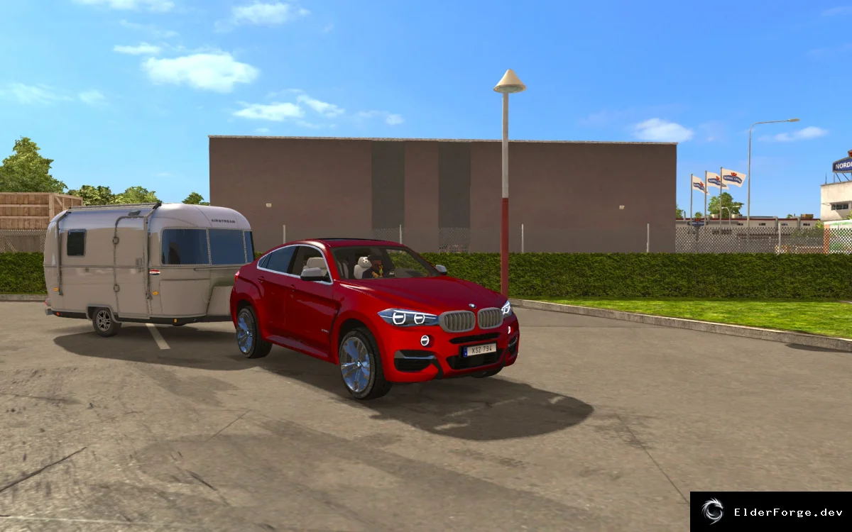 Обложка мода: BMW X6M + Bambi Trailer для Euro Truck Simulator 2 – RTA Mod v3.0