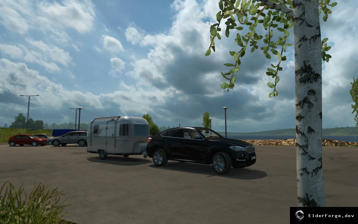 Обложка мода: BMW X6M HD Truck Team v2.0 + Прицеп Airstream Bambi для Euro Truck Simulator 2