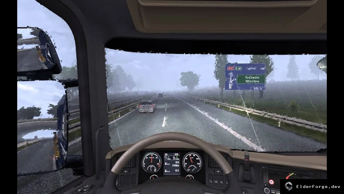 Обложка мода: Более реалистичный звук дождя для Euro Truck Simulator 2 (ETS2)
