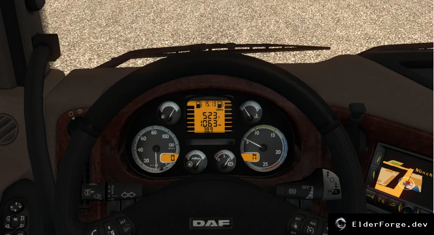Обложка мода: Бортовой компьютер для DAF XF 105 – мод для Euro Truck Simulator 2