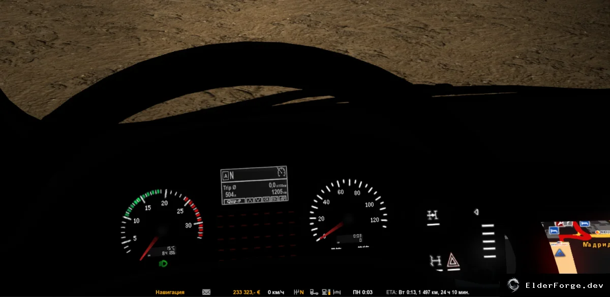 Обложка мода: Бортовой компьютер для MAN TGX в Euro Truck Simulator 2