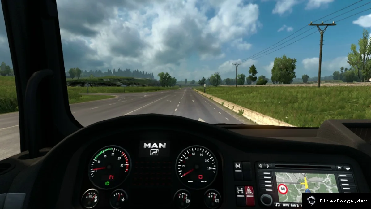 Обложка мода: Бортовой компьютер для MAN в ETS2 – полная информация о параметрах
