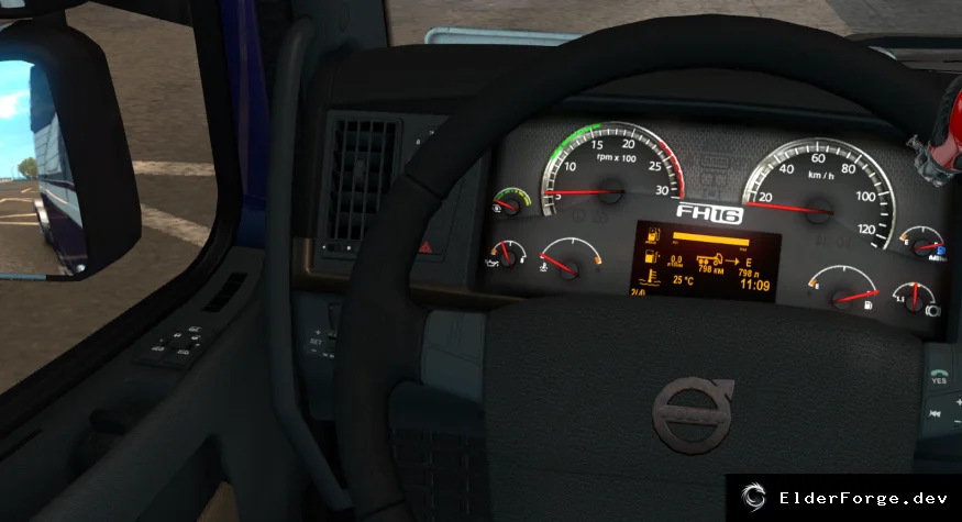 Обложка мода: Бортовой компьютер Volvo FH16 2009 для Euro Truck Simulator 2 – индикаторы тормоза и ретардера