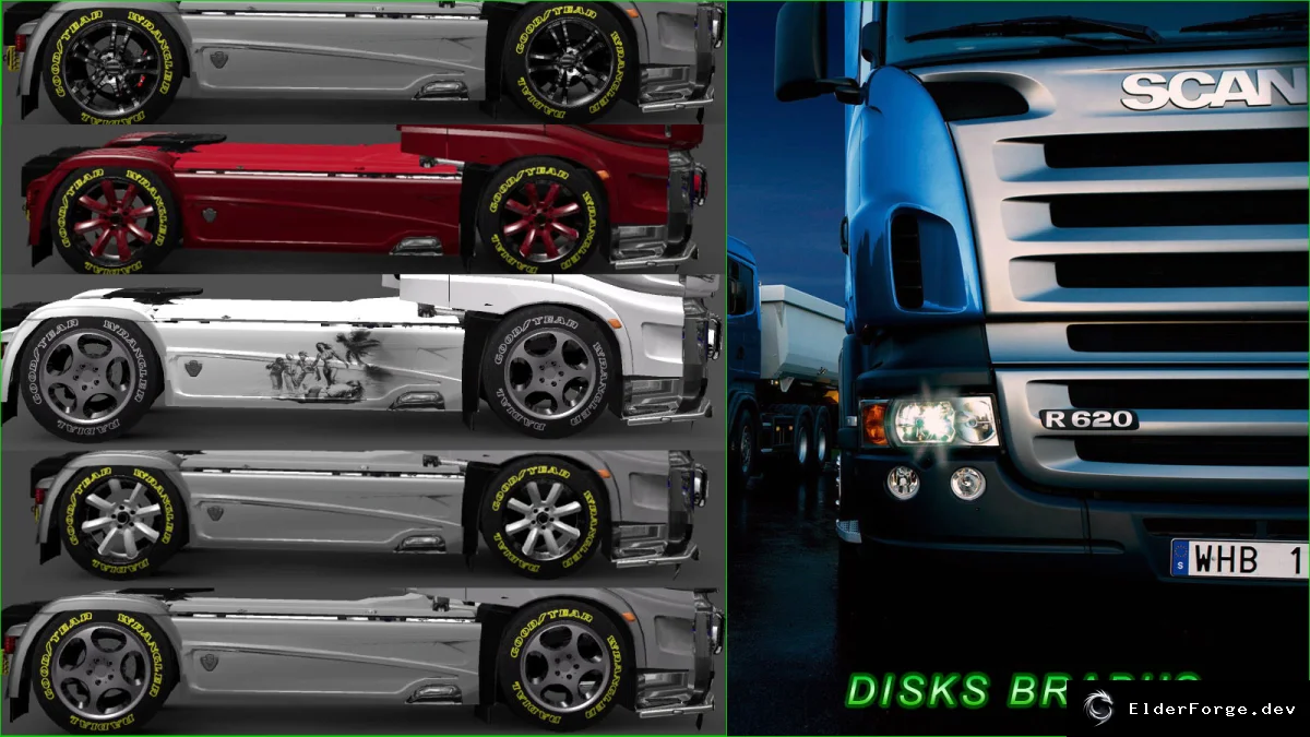 Обложка мода: Brabus диски для всех грузовиков в Euro Truck Simulator 2